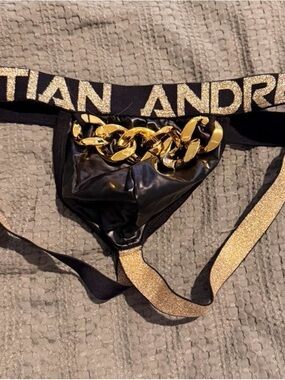 Andrew Christian Gold Chain Black Jockstrap